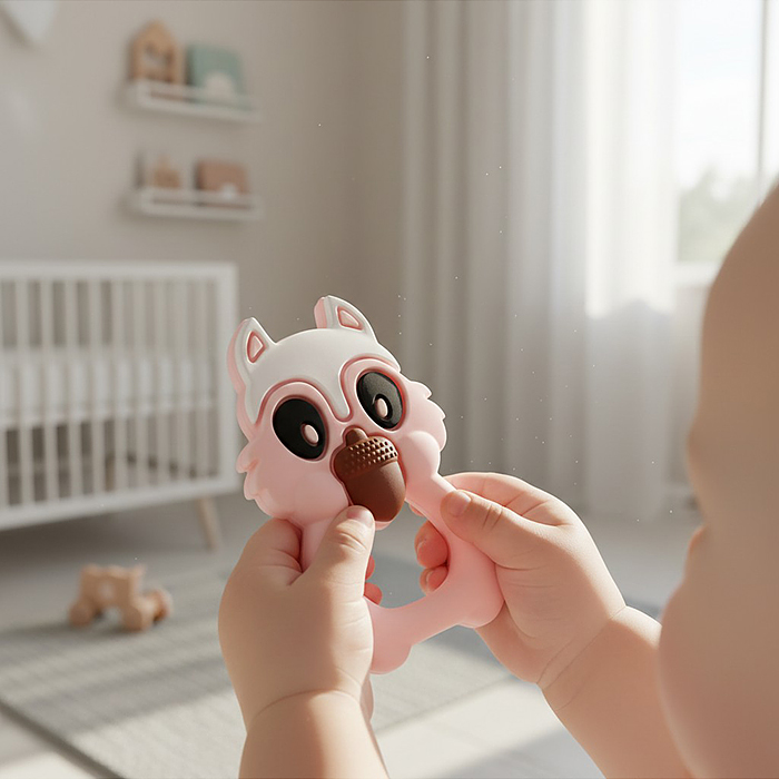 Игрушка -грызунок Y0231 "Белка с орехом"