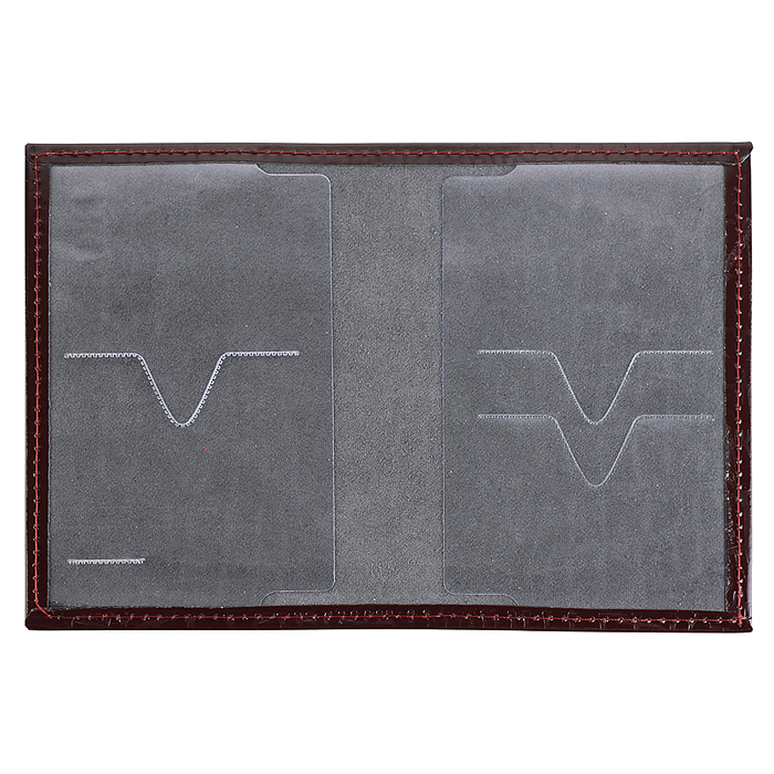 Обложка для паспорта "Attomex" 97x140 мм натуральная кожа шик под кожу крокодила, бордовая