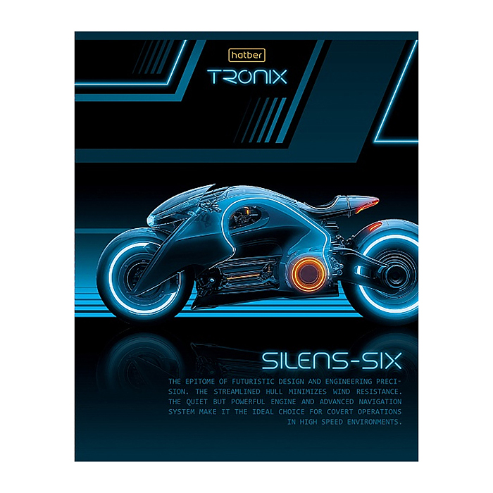 Тетрадь 48л. клетка "Троникс" А5ф 60-65г/кв.м на скобе обл. мел.картон выб лак 5 диз.в блоке