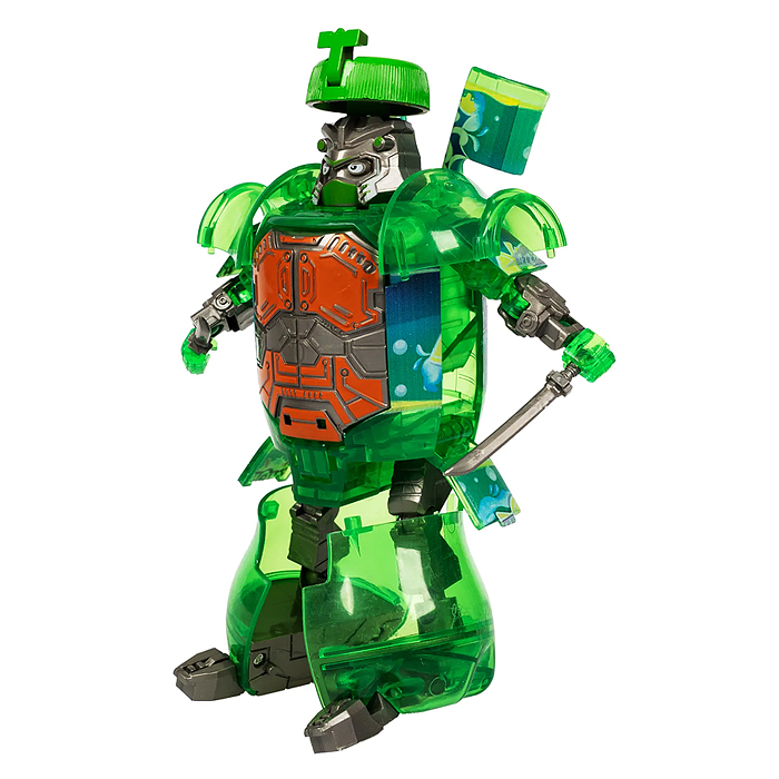 Трансформер бутылка-робот 2в1 "Самурай" ВОХ 17,5х22,5х10,5см, цвет зелёный