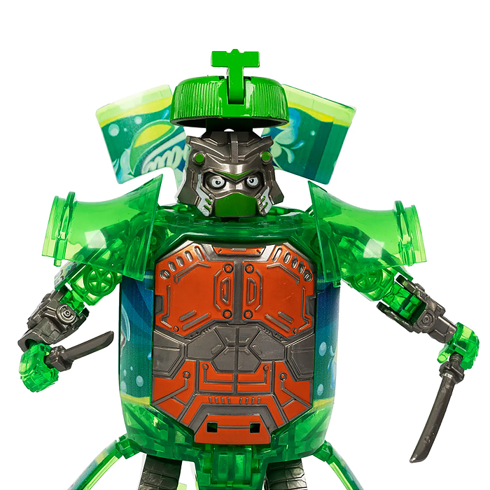 Трансформер бутылка-робот 2в1 "Самурай" ВОХ 17,5х22,5х10,5см, цвет зелёный