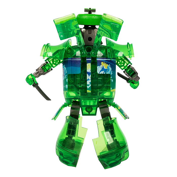 Трансформер бутылка-робот 2в1 "Самурай" ВОХ 17,5х22,5х10,5см, цвет зелёный