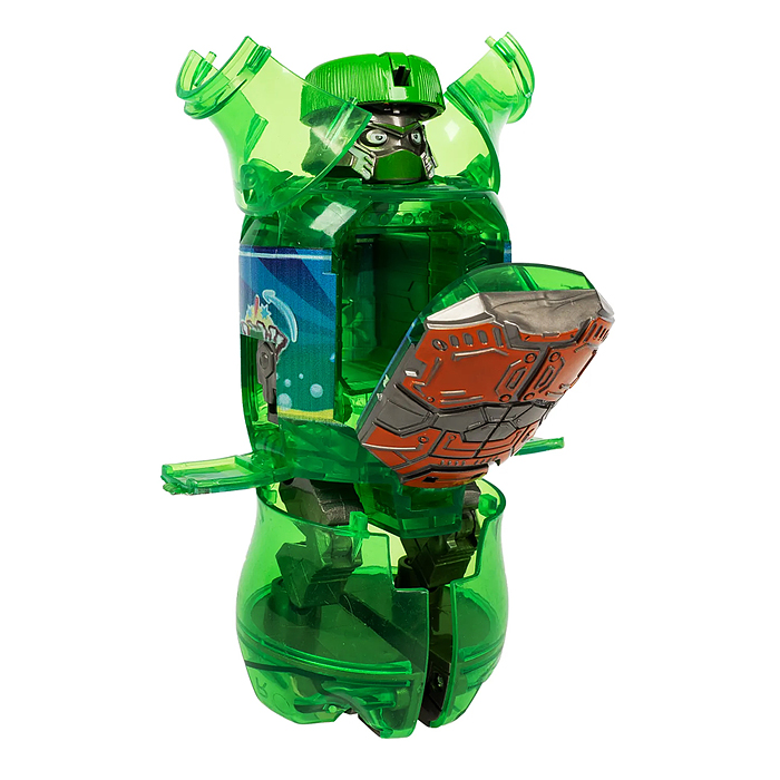 Трансформер бутылка-робот 2в1 "Самурай" ВОХ 17,5х22,5х10,5см, цвет зелёный