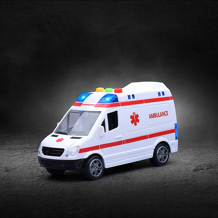 Машина RJ6689A "Фургон скорой помощи" на батарейках, в коробке