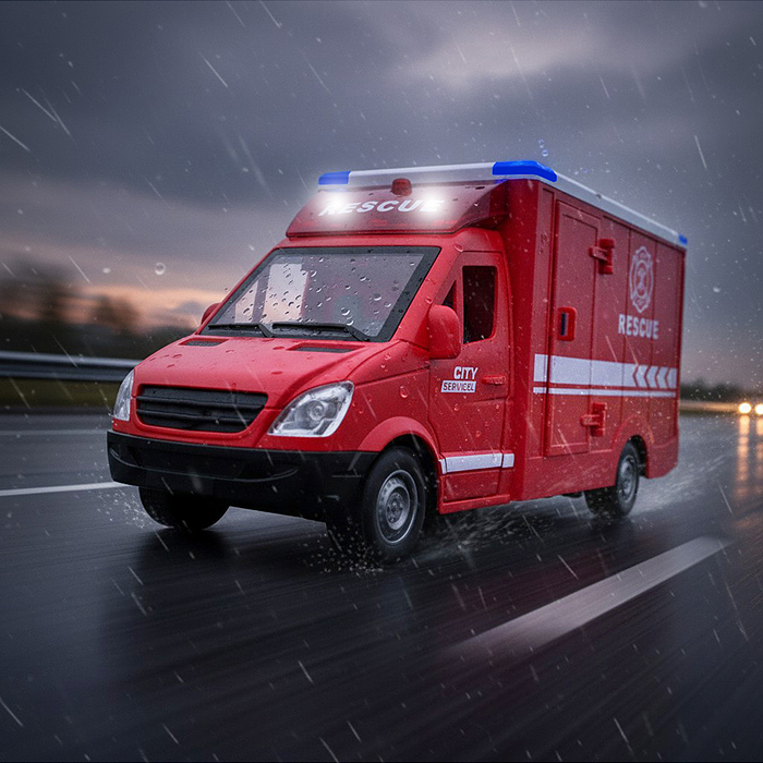 Фото к товару Машина RJ5501B "Rescue service" (свет, звук) цвет красный, в коробке Машина RJ5501B "Rescue service" (свет, звук) цвет красный, в коробке