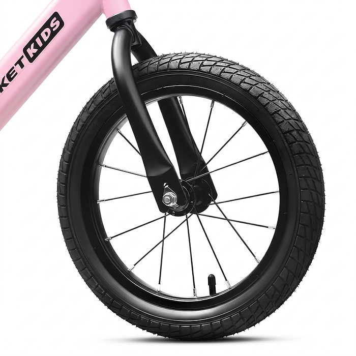 Беговел 14" Rocket R0045NEW-PK, колеса надувные, цвет розовый 