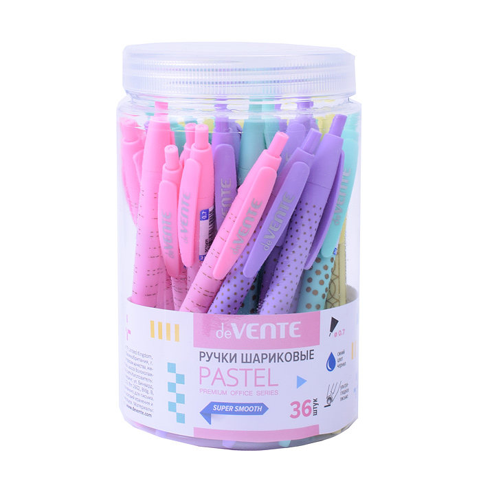 Ручка шариковая автоматическая "Pastel" d=0,7 мм, ультра гладкое письмо, цветной корпус с п