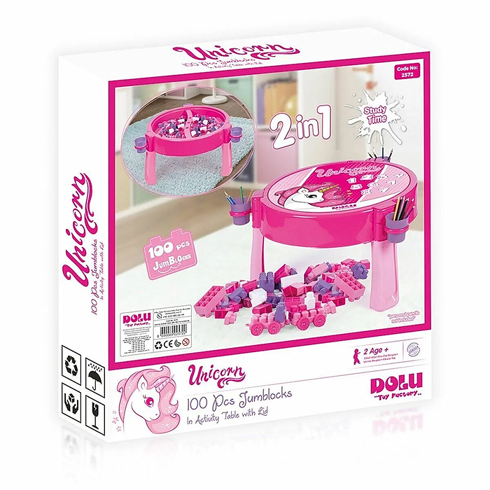 Фото к товару Игрушка Конструктор со столиком Unicorn JumBloks 100 дет. Игрушка Конструктор со столиком Unicorn JumBloks 100 дет.