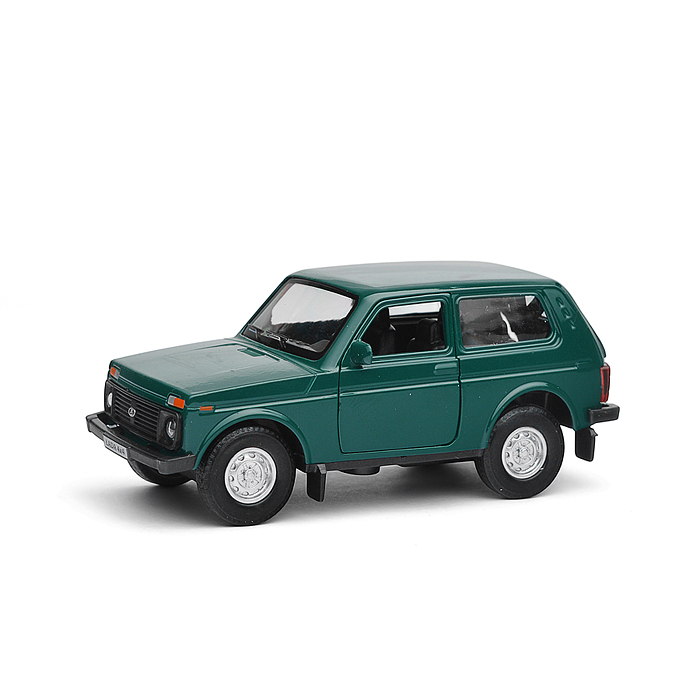 Машина металл LADA 4x4 12 см, (двери, багаж, зеленый) инерц., в коробке