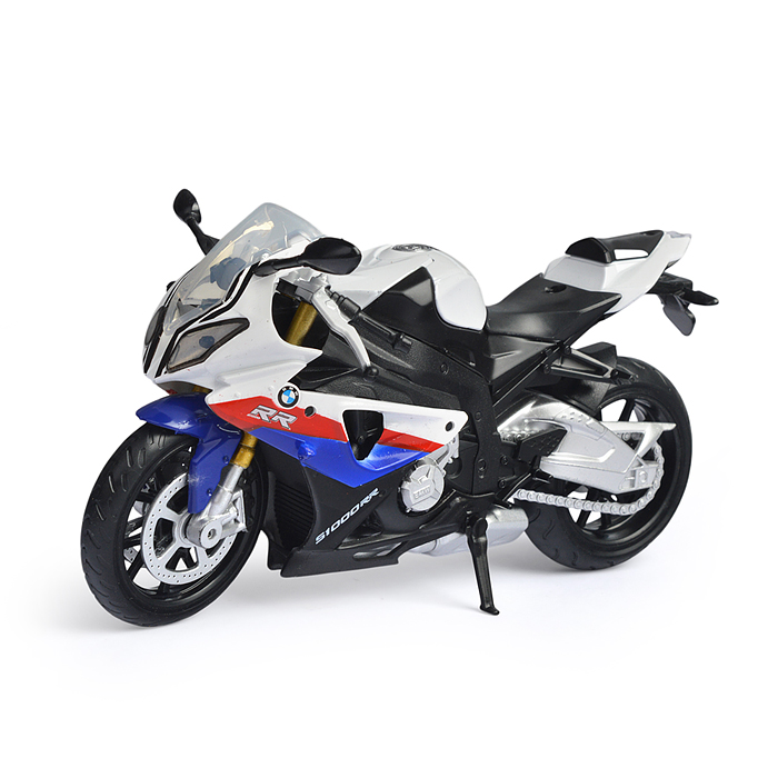 Фото к товару Модель металл BMW s1000rr Мотоцикл, 17 см, вращающийся руль, подвеска Модель металл BMW s1000rr Мотоцикл, 17 см, вращающийся руль, подвеска