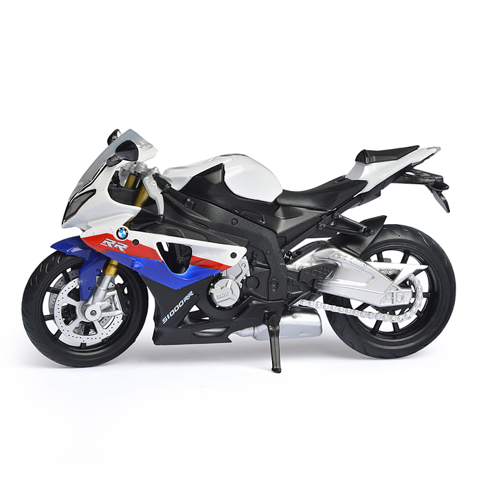 Фото к товару Модель металл BMW s1000rr Мотоцикл, 17 см, вращающийся руль, подвеска Модель металл BMW s1000rr Мотоцикл, 17 см, вращающийся руль, подвеска