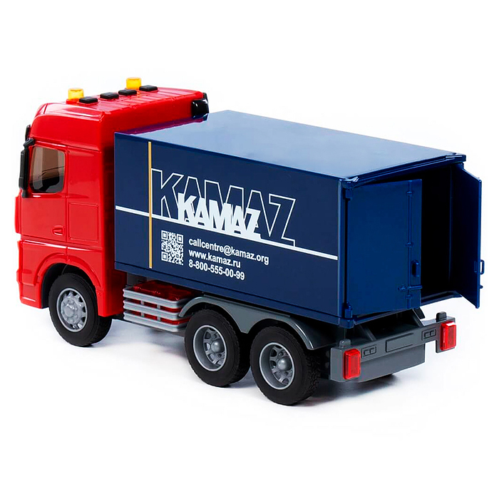 Фото к товару Автомобиль-фургон "Kamaz" инерционный (со светом и звуком) Автомобиль-фургон "Kamaz" инерционный (со светом и звуком)