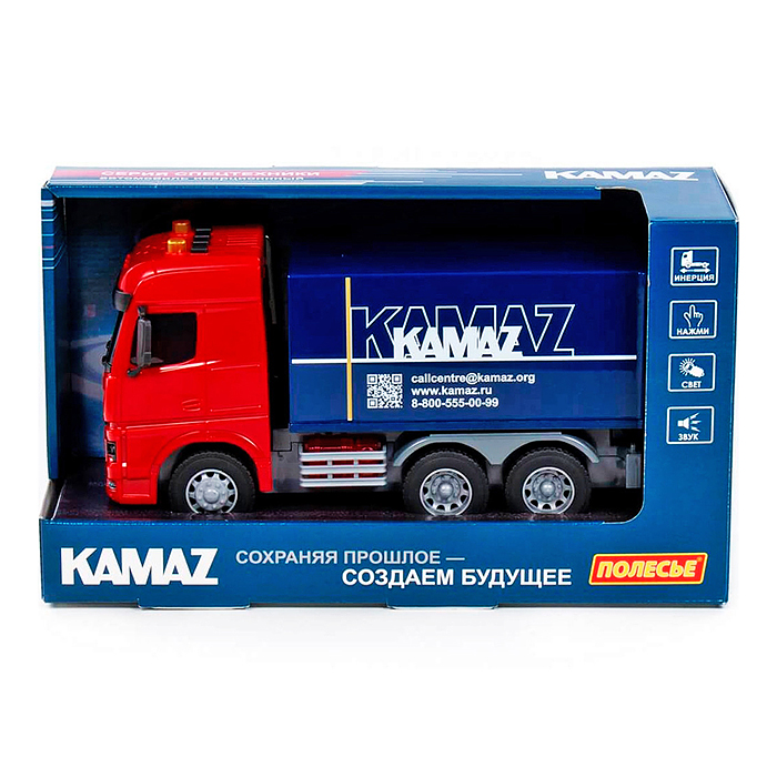 Фото к товару Автомобиль-фургон "Kamaz" инерционный (со светом и звуком) Автомобиль-фургон "Kamaz" инерционный (со светом и звуком)