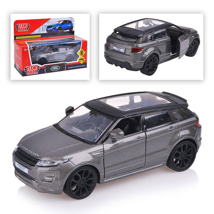 Машина металл. Land Rover Range Rover Evoque 12,5см,(открыв двери, серый) инерц, в коробке