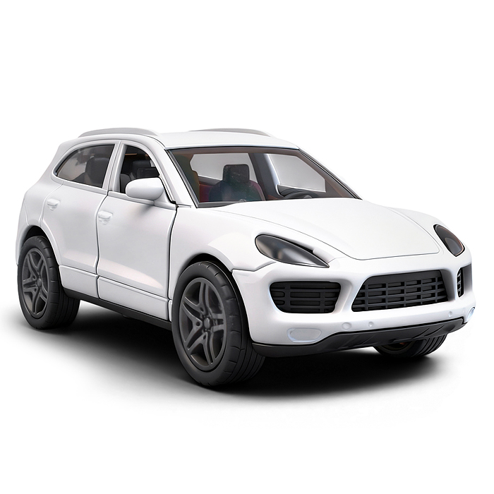 Белая инерционная машинка с люком на крыше die-cast , 1:32