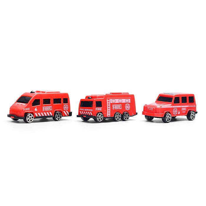 Набор машин 890-77B "Огнеборцы" (5 машин в наборе, цвет красный) в пакете