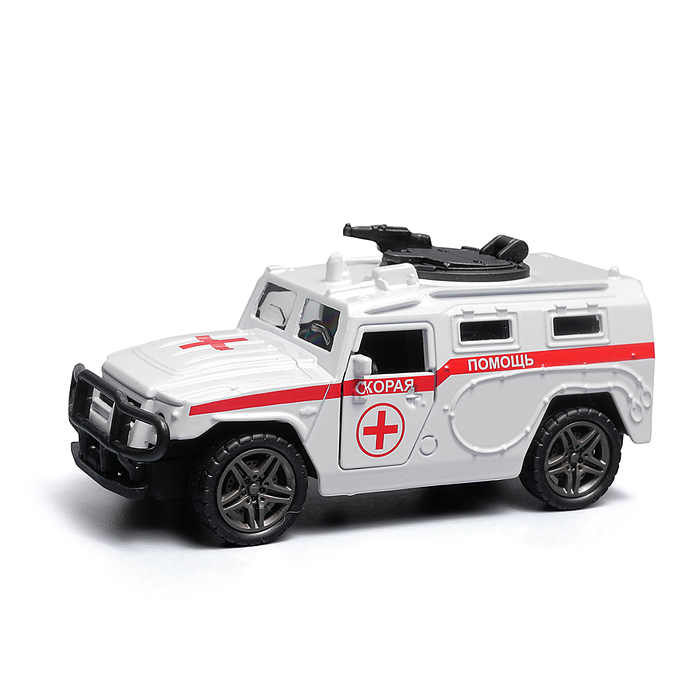 Фото к товару Скорая помощь инерционная машинка die-cast , 1:32 Скорая помощь инерционная машинка die-cast , 1:32
