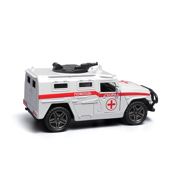 Фото к товару Скорая помощь инерционная машинка die-cast , 1:32 Скорая помощь инерционная машинка die-cast , 1:32