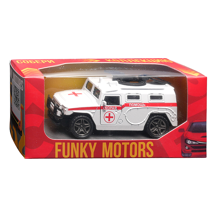 Фото к товару Скорая помощь инерционная машинка die-cast , 1:32 Скорая помощь инерционная машинка die-cast , 1:32