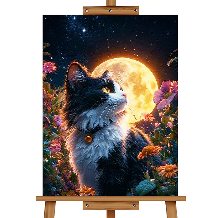 Фото к товару Мозаика алмазная MKA3020-216 "Черно-белый котик" (светится в темноте) 30*20 см. Мозаика алмазная MKA3020-216 "Черно-белый котик" (светится в темноте) 30*20 см.