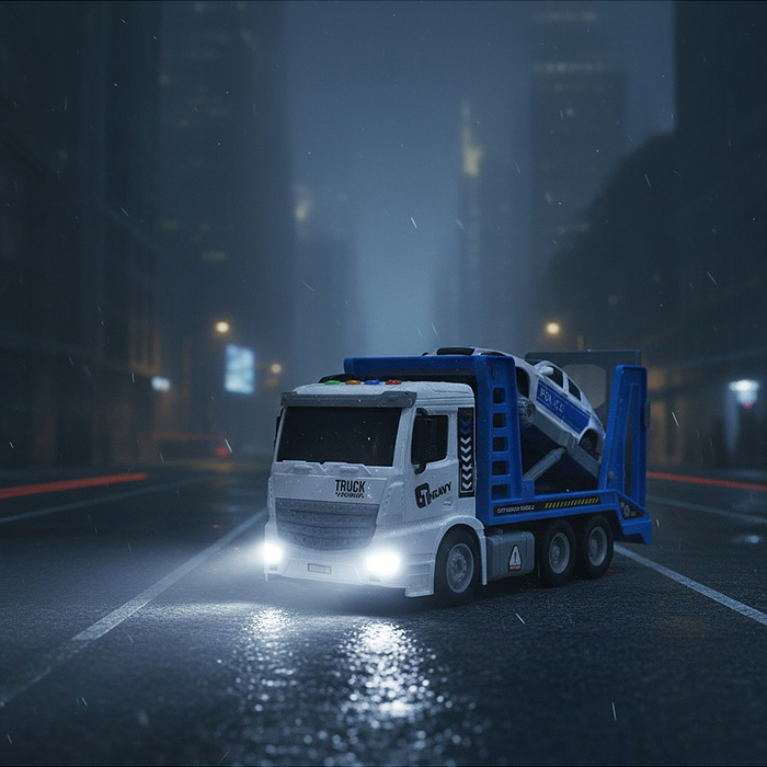 Машина S977-7B "Аварийно-спасательная машина" на батарейках, 1:14 (свет, звук) в коробке