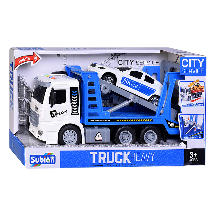 Машина S977-7B "Аварийно-спасательная машина" на батарейках, 1:14 (свет, звук) в коробке