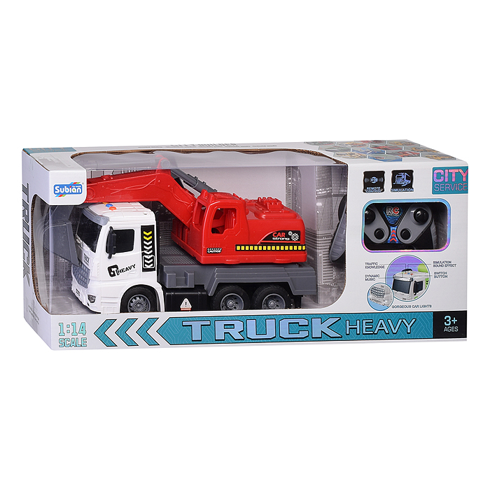 Машина S977-113B "Экскаватор с ковшом" р/у, 1:14 (свет, звук), 27 MHz в коробке