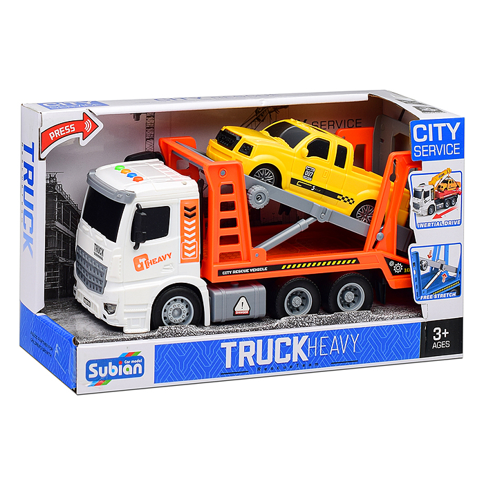 Машина S977-7A "Car carrier" на батарейках, 1:14 (свет, звук) в коробке