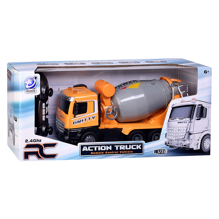 Машина 6604 "Миксер" р/у, 27 MHz (свет, звук) в коробке 