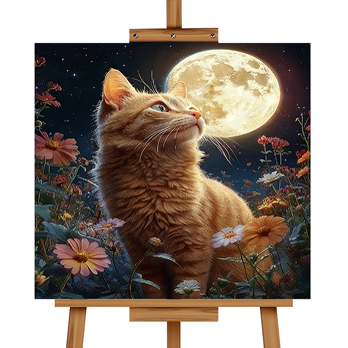 Фото к товару Мозаика алмазная MKA2020-91 "Рыжий котик" (светится в темноте) 20*20 см. Мозаика алмазная MKA2020-91 "Рыжий котик" (светится в темноте) 20*20 см.