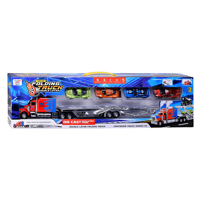 Машина K180A41 "Перевозчик авто" (свет, звук) в коробке 