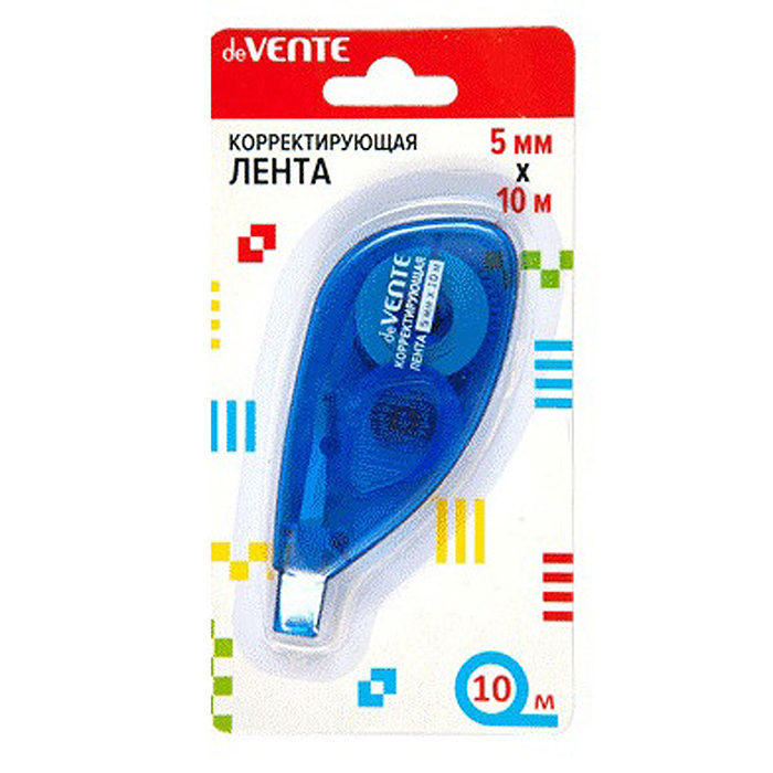 Корректирующая лента 5 ммx10 м, 3 цвета ассорти (синий, зеленый, оранжевый) фронтальный 