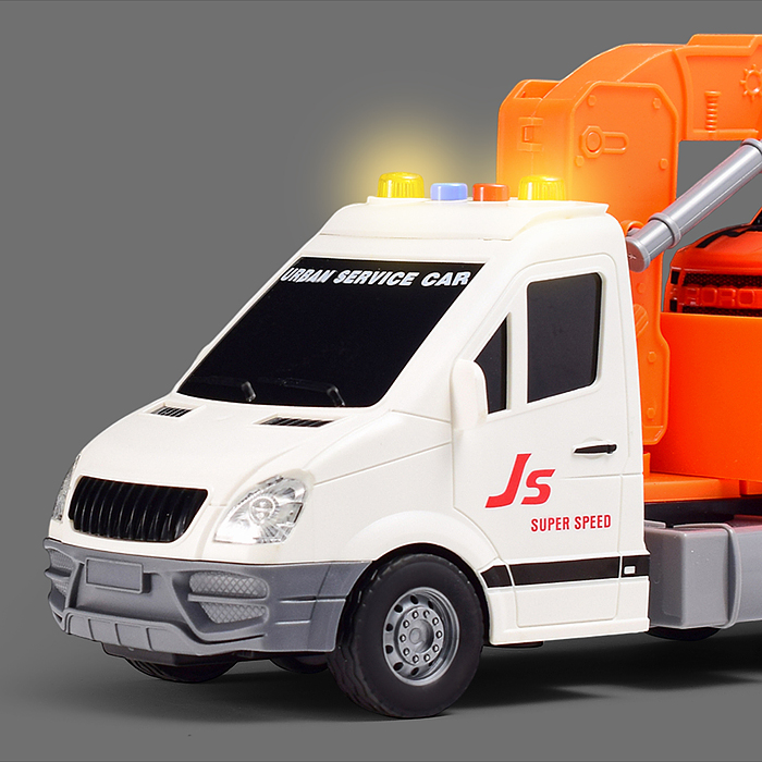 Машина JS136 "Грейдер" 1:16 (свет, звук) в коробке