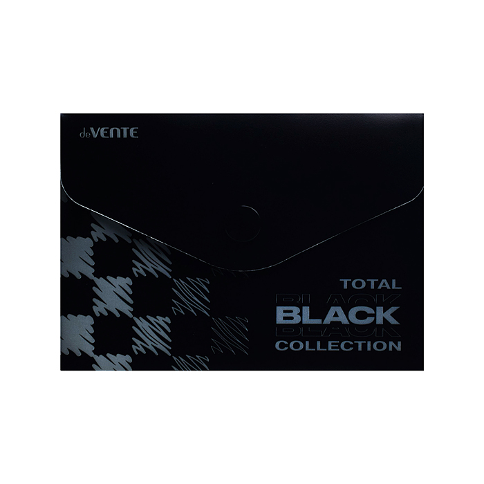 Набор папок "TOTAL BLACK" A4 (330x235 мм) 180 мкм, 4 папки, состав набора: папка-конверт на