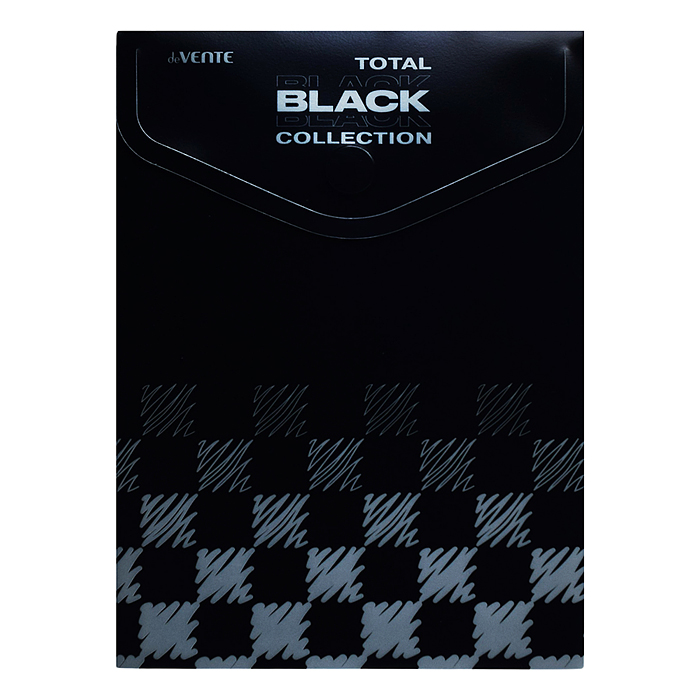 Набор папок "TOTAL BLACK" A4 (330x235 мм) 180 мкм, 4 папки, состав набора: папка-конверт на