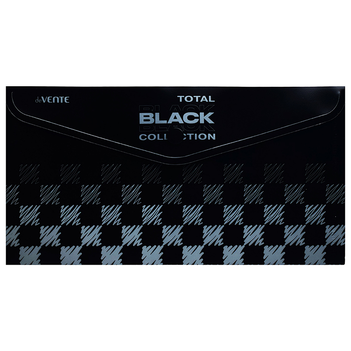 Набор папок "TOTAL BLACK" A4 (330x235 мм) 180 мкм, 4 папки, состав набора: папка-конверт на