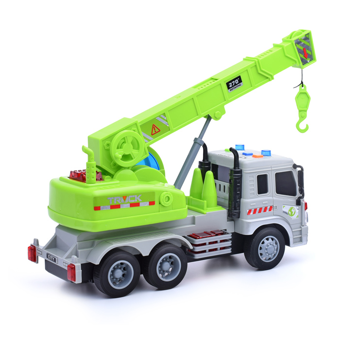 Машина WY311E "Строительная техника" с краном, 1:16 (свет, звук) в коробке