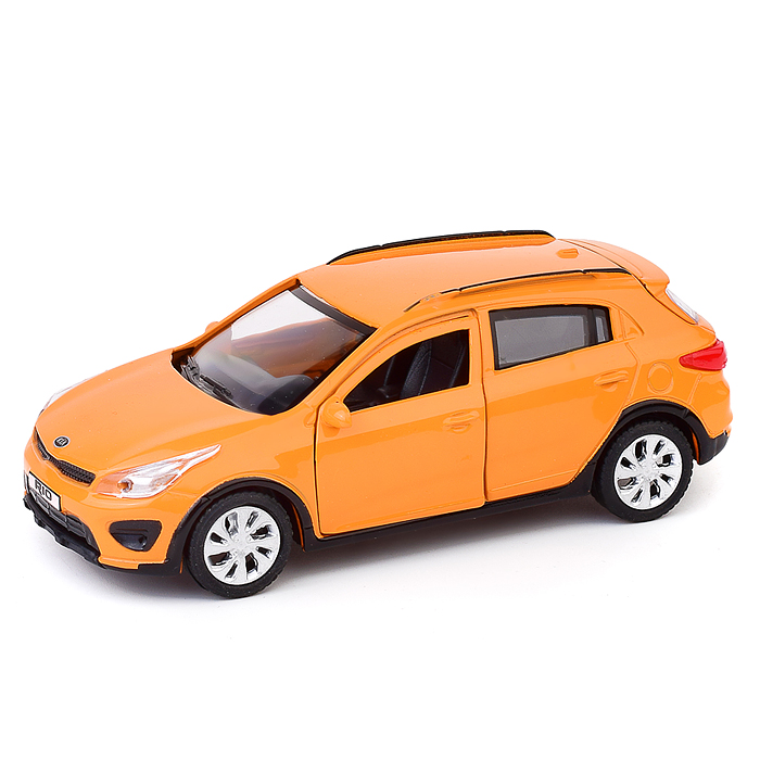 Машина металл KIA RIO X 12 см (двери, багаж, оранжевый) инерц, в коробке