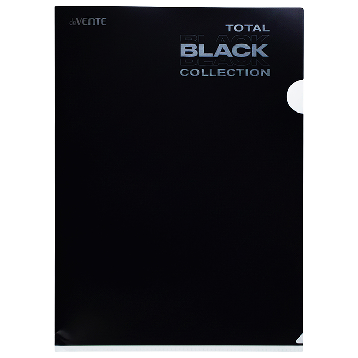 Набор папок "TOTAL BLACK" A4 (330x235 мм) 180 мкм, 3 папки, состав набора: папка-конверт на