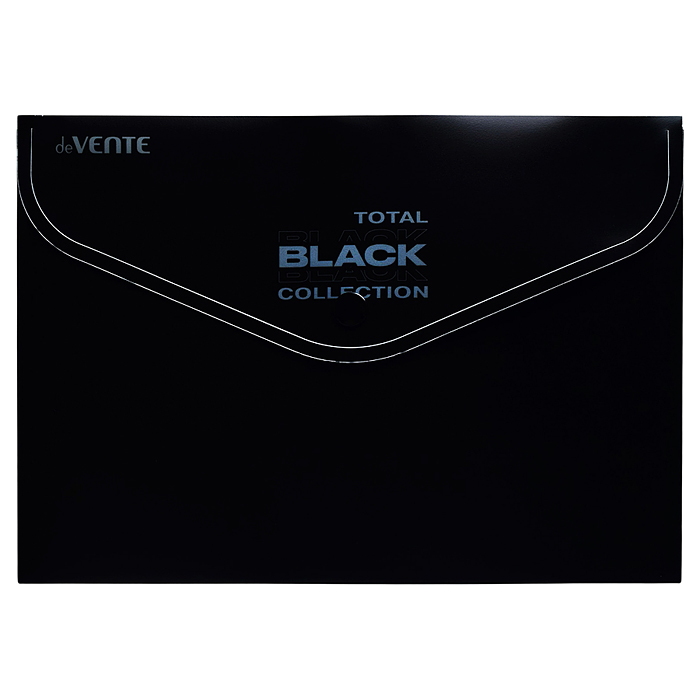 Набор папок "TOTAL BLACK" A4 (330x235 мм) 180 мкм, 3 папки, состав набора: папка-конверт на