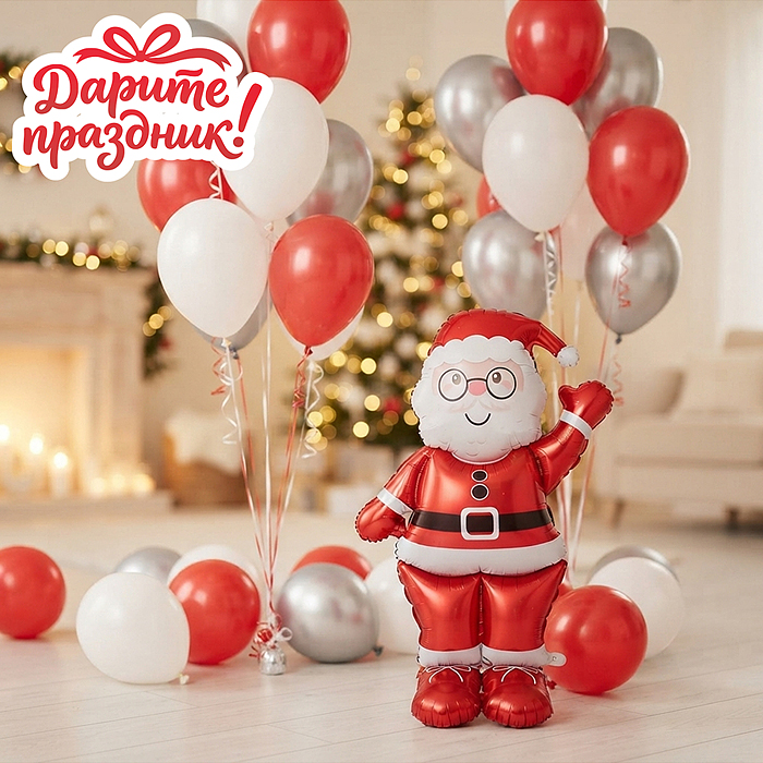 Интерьерное украшение DP-0059 Фигура-шар "Санта"