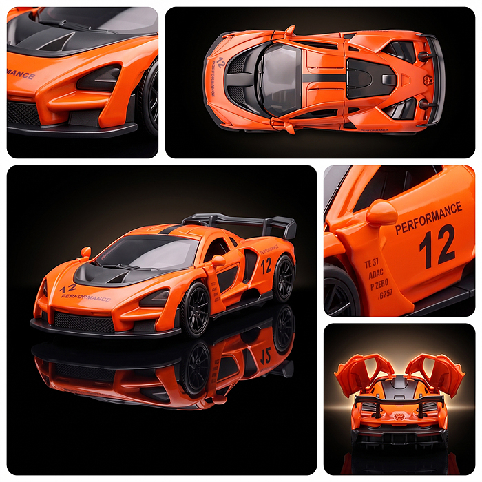 Машина 6636 "Спорткар" 1:43 в коробке (цвет оранжевый)
