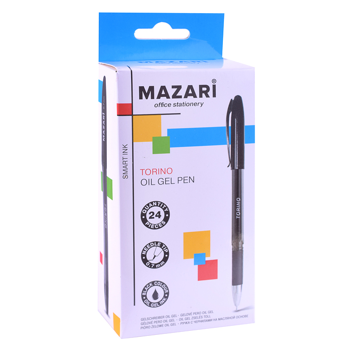 Ручка шариковая Torino, черная, серия Smart Ink, чернила на масляной основе (Индия), игольчатый пиш.
