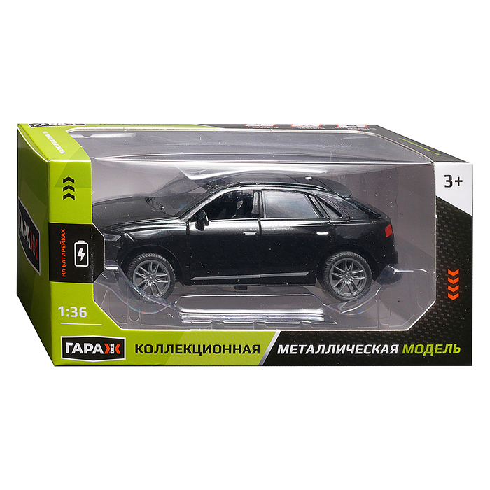 Машина 640 "Стильный авто" 1:36 (свет, звук, откр двери, металл) в коробке (цвет черный)