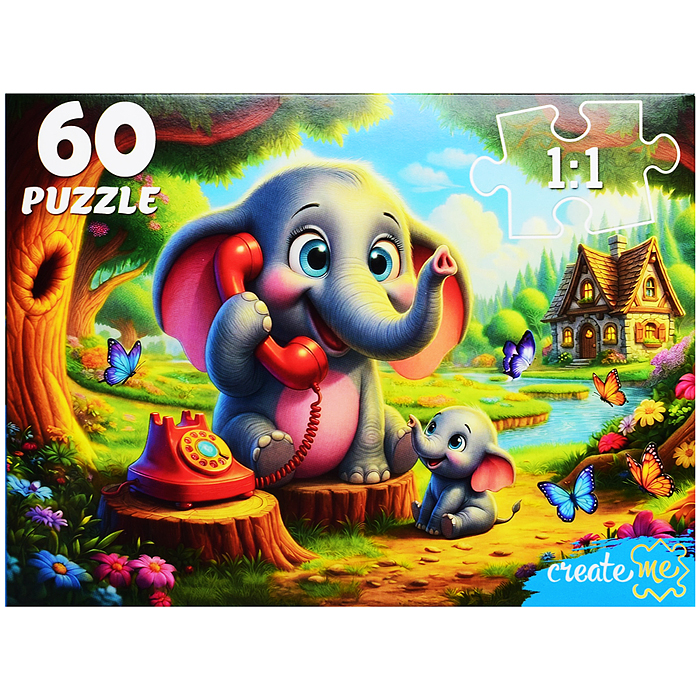 Пазлы 60 "Телефон" Чуковский