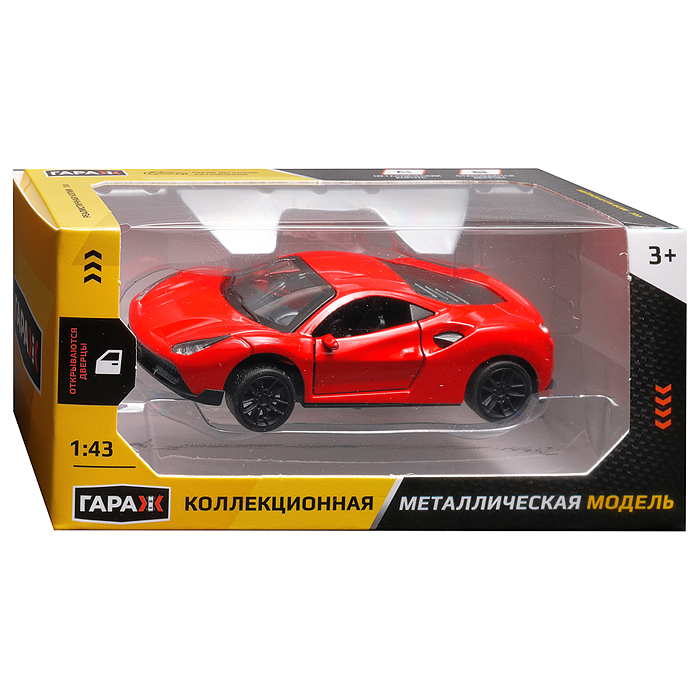Машина 822 "Звездный гонщик" 1:43 (откр двери, металл) в коробке (цвет красный)