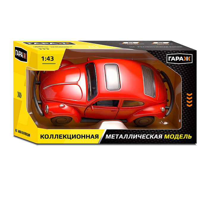 Машина 6913 "Ретро-машина" 1:43 в коробке (цвет красный)