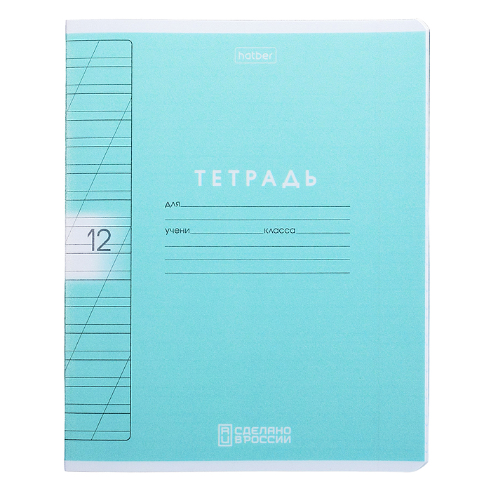 Тетрадь 12л. косая линия "Цветной набор" А5ф 60-65г/кв.м на скобе пластиковая обложка 200мкм 5 диз.