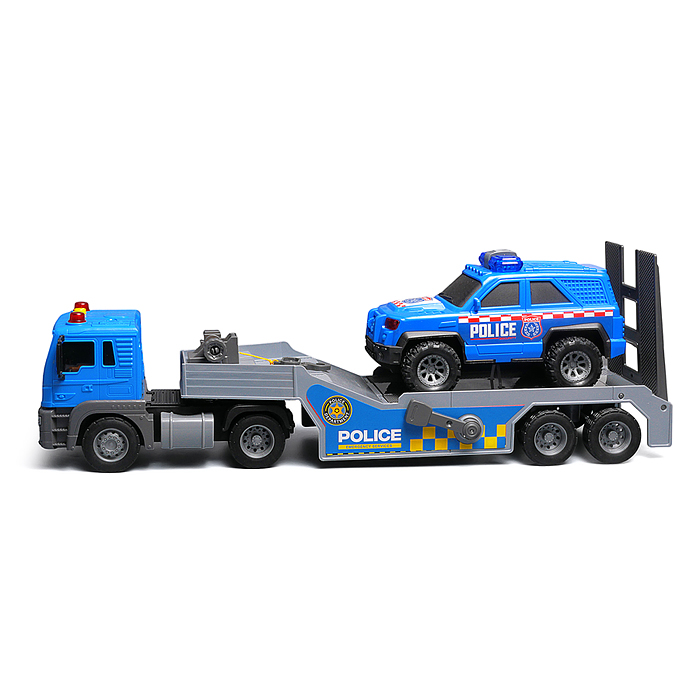 Машина JS202C-1 "Перевозчик" 1:16 (цвет синий, свет, звук) в коробке