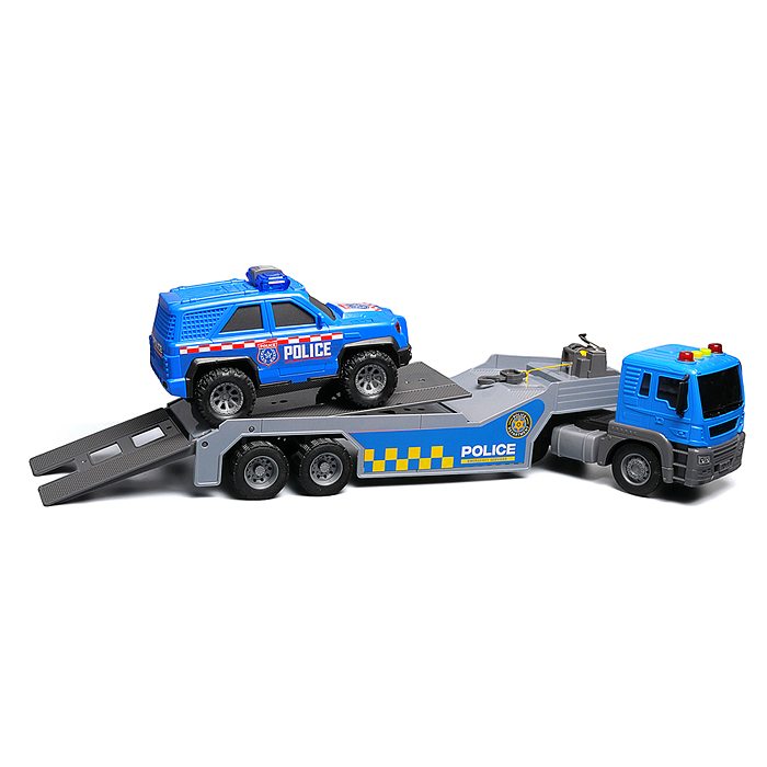 Машина JS202C-1 "Перевозчик" 1:16 (цвет синий, свет, звук) в коробке